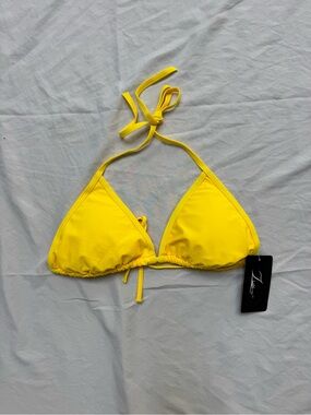 Yellow Triangle Bikini Swim Top - Women